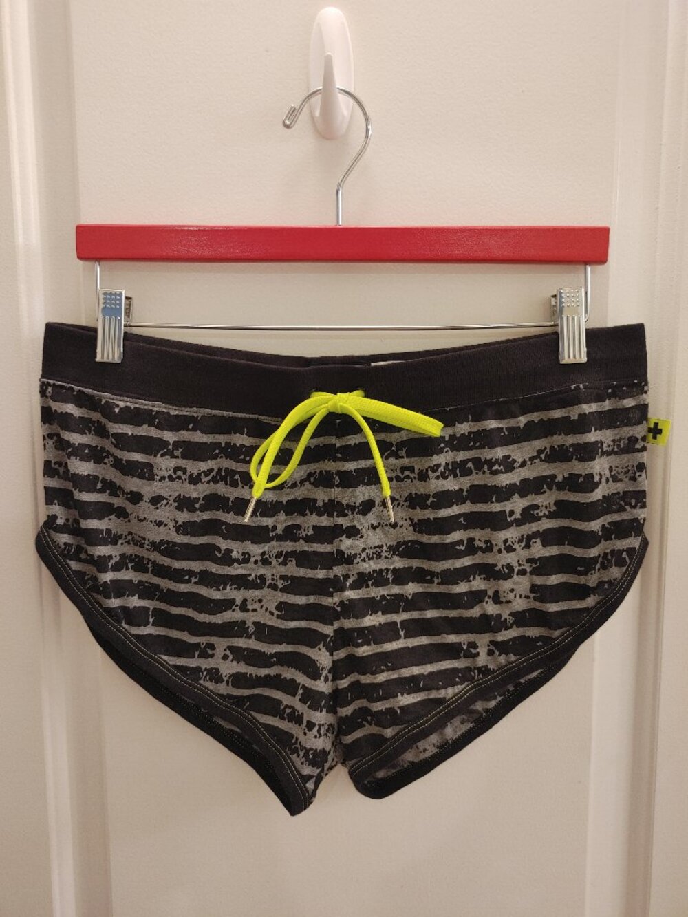 Vintage Andrew Christian High Cut Black & Grey Shorts w/Tie - Large